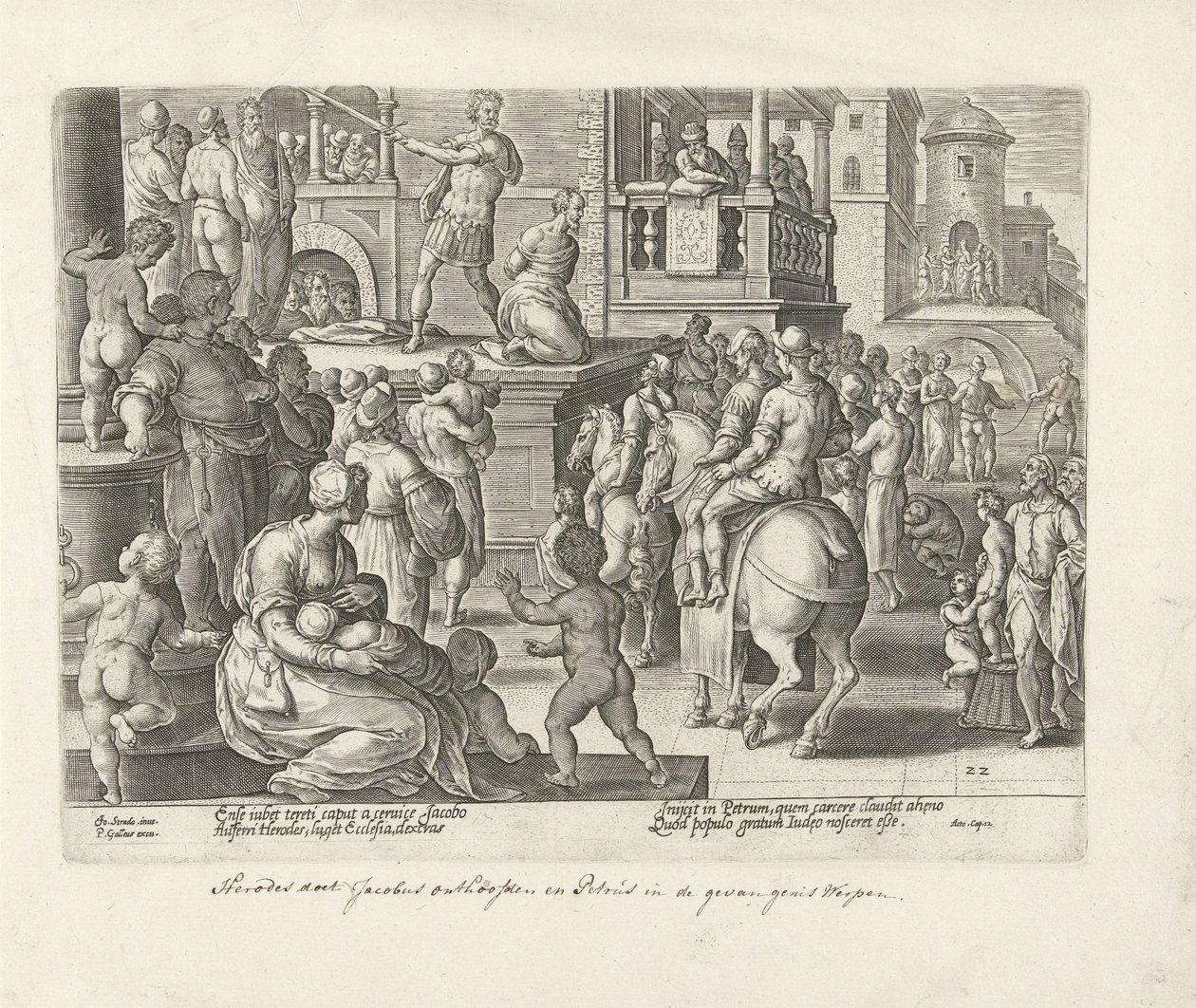 Decapitación de Santiago el Mayor Hechos de los Apóstoles (título de la serie) Acta Apostolorum (título de la serie) de Philips Galle (possibly)