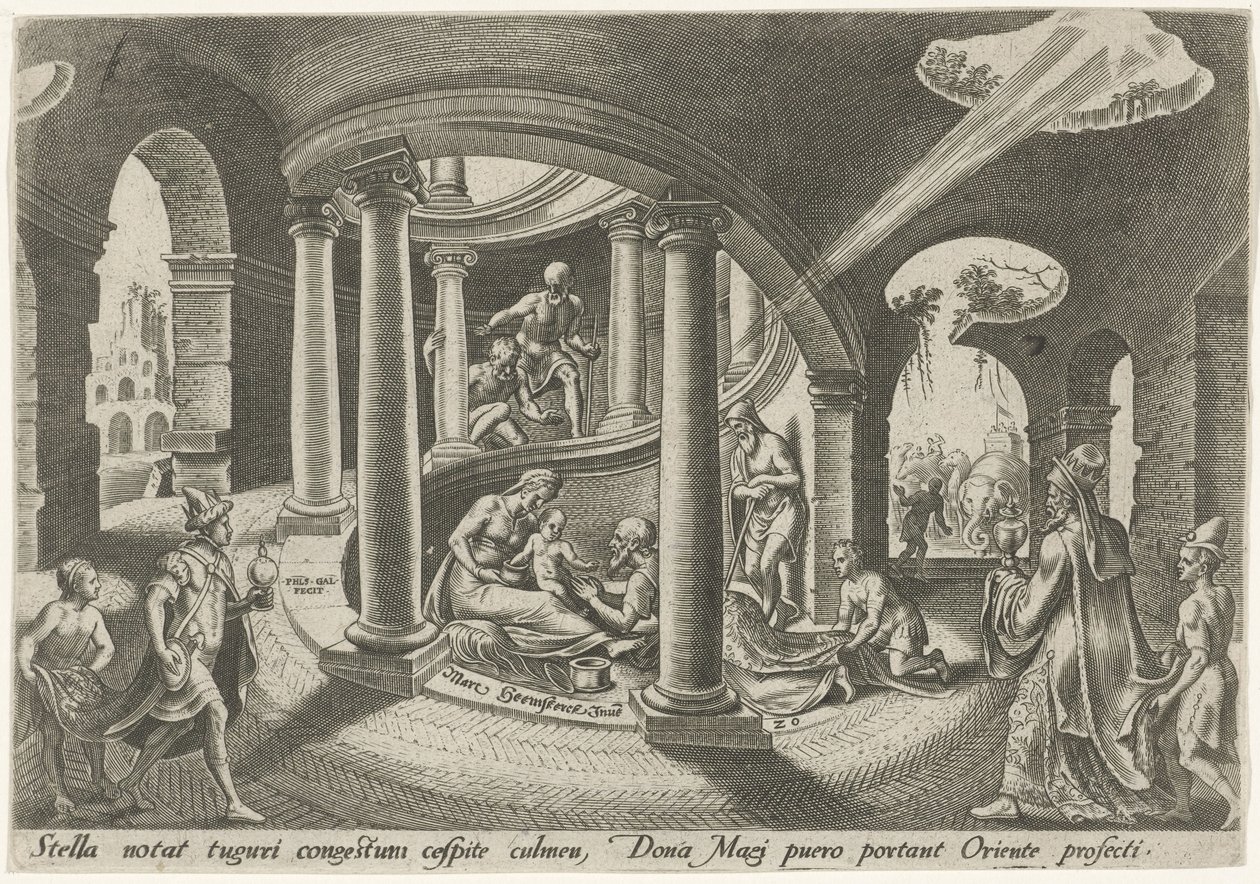 Adoración de los Reyes Los días de la perdición del pueblo judío (título de la serie) de Philips Galle