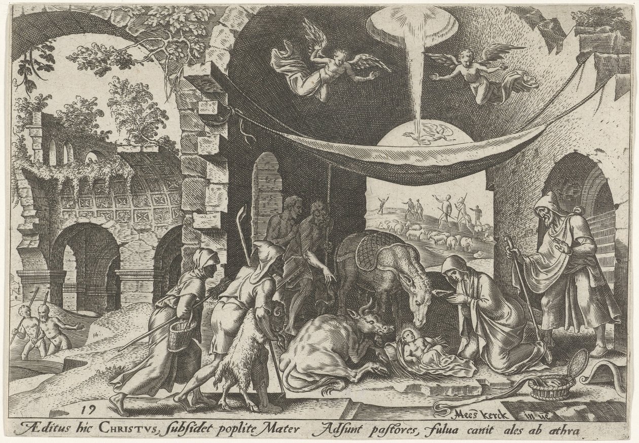 Adoración de los pastores Los días de la perdición del pueblo judío (título de la serie) de Philips Galle