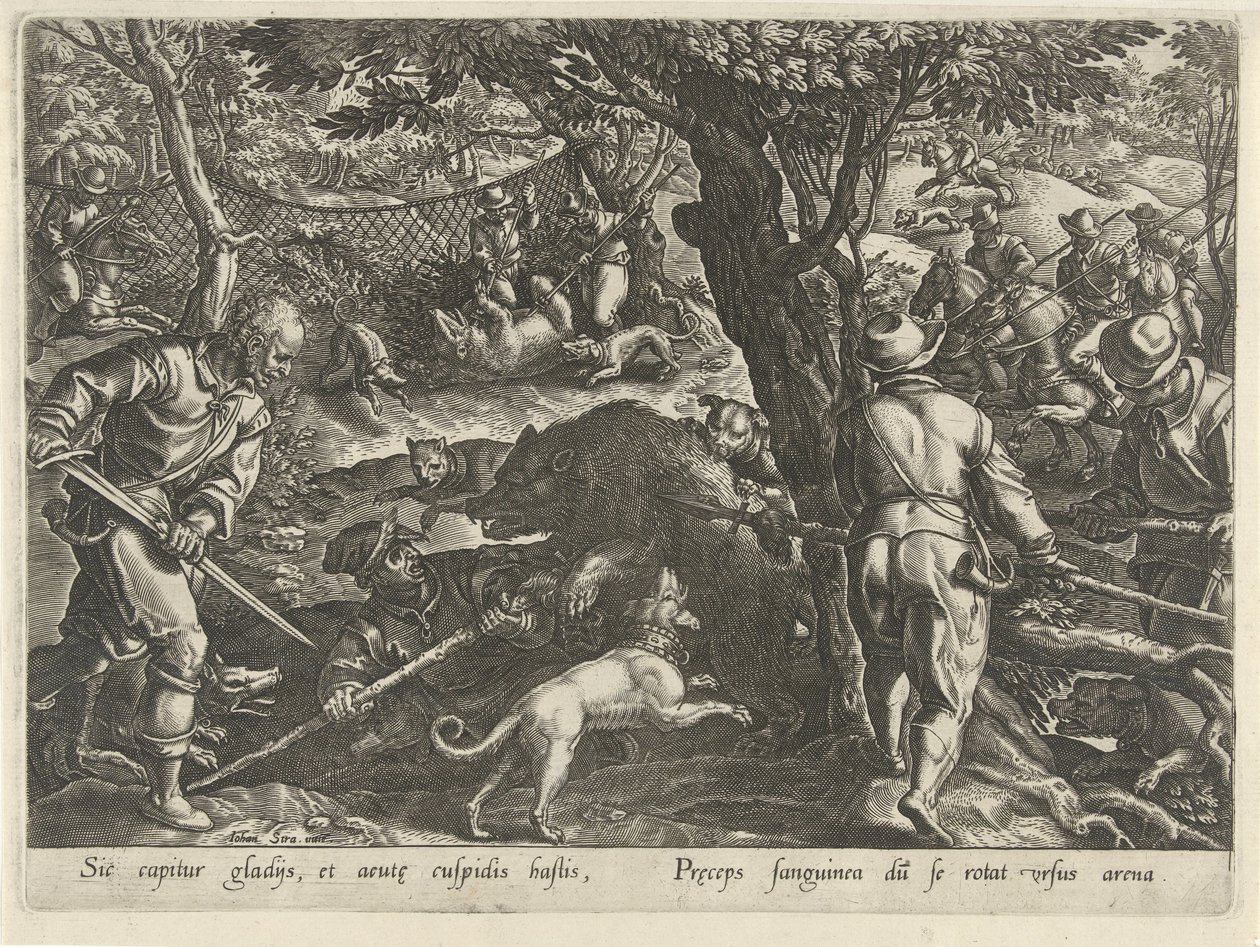 Berenjacht Jachttaferelen (título de la serie) En el que todo tipo de caza, caza de aves y pesca (título de la serie) de Philips Galle