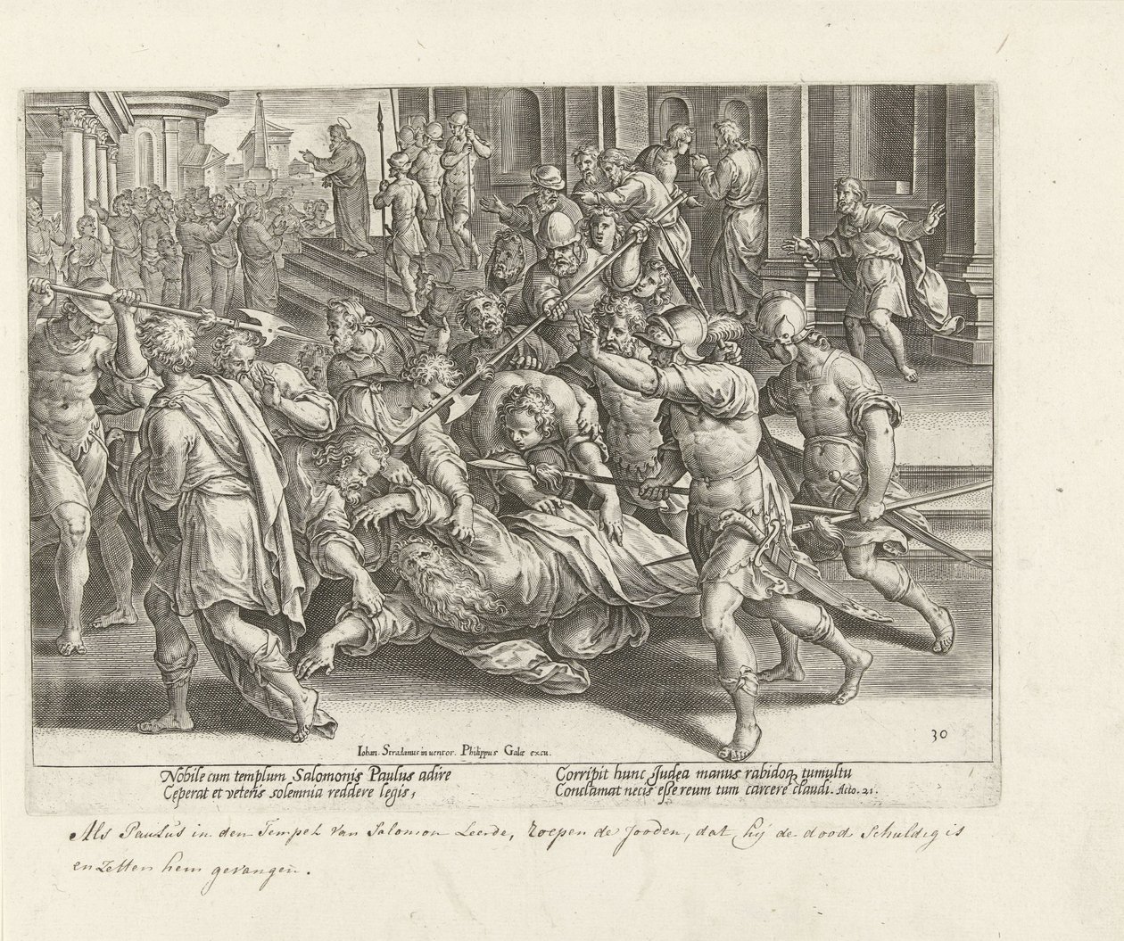 Encarcelamiento de Pablo en Jerusalén Hechos de los Apóstoles (título de la serie) Acta Apostolorum (título de la serie) de Philips Galle
