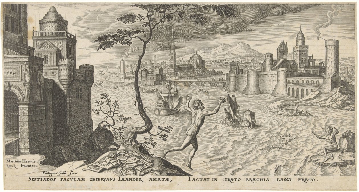 Héroe a Leander de Philips Galle