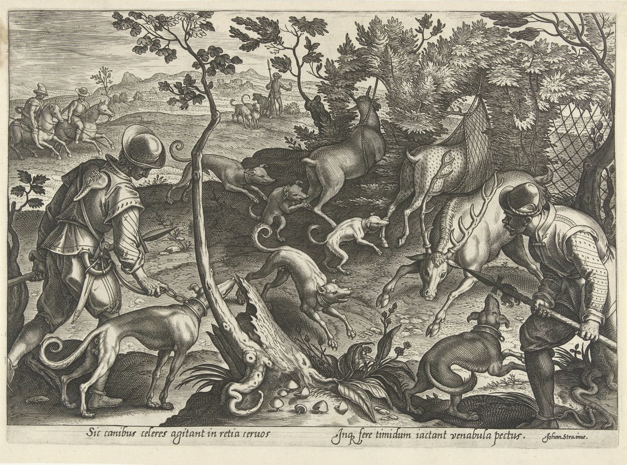 Hertenjacht conoció a Vallen Jachttaferelen (título de la serie) En el que todo tipo de caza, caza de aves y pesca (título de la serie) de Philips Galle