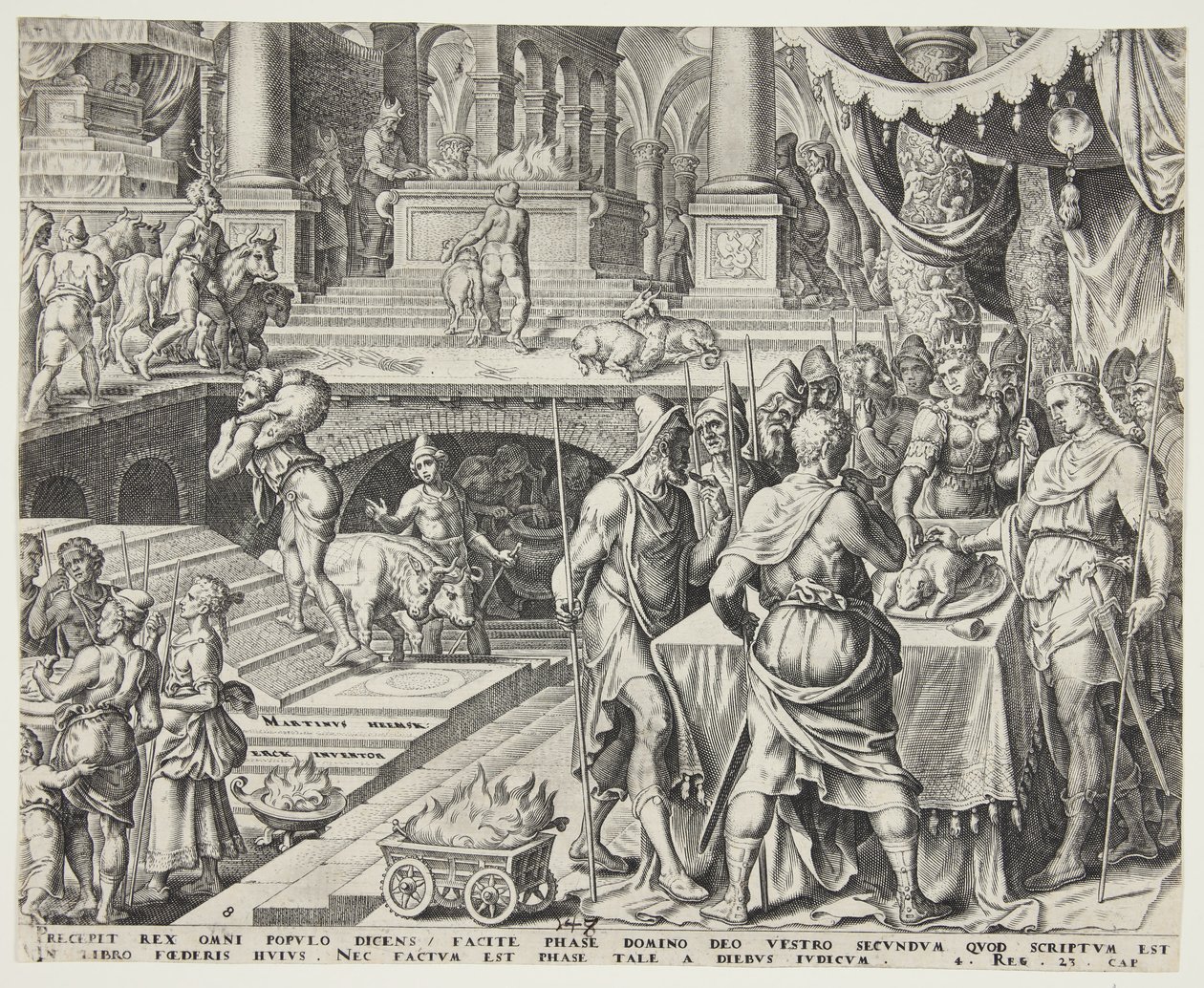 Josías celebrando la pascua de Philips Galle