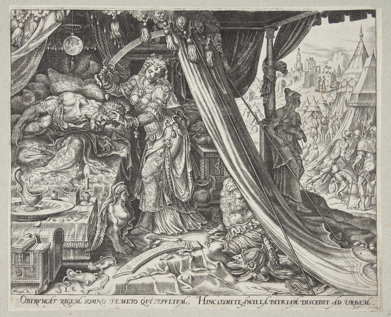 Judith decapitando a Holofernes de Philips Galle