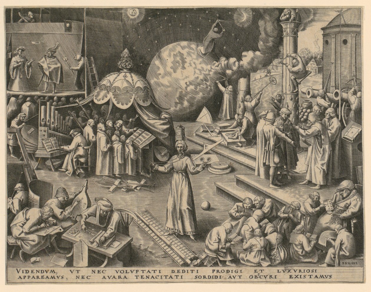 La moderación (Temperantia), lámina 7 de la serie «Las siete virtudes» de Philips Galle