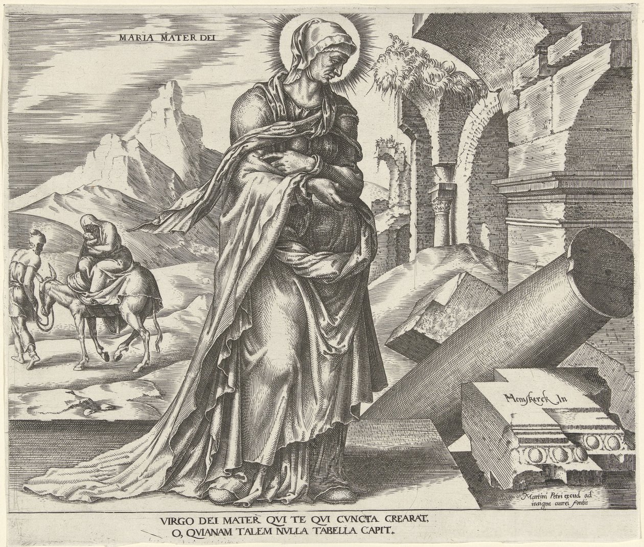 María Maria Mater Dei (título sobre objeto) Ocho mujeres famosas del Antiguo y Nuevo Testamento (título de la serie) de Philips Galle
