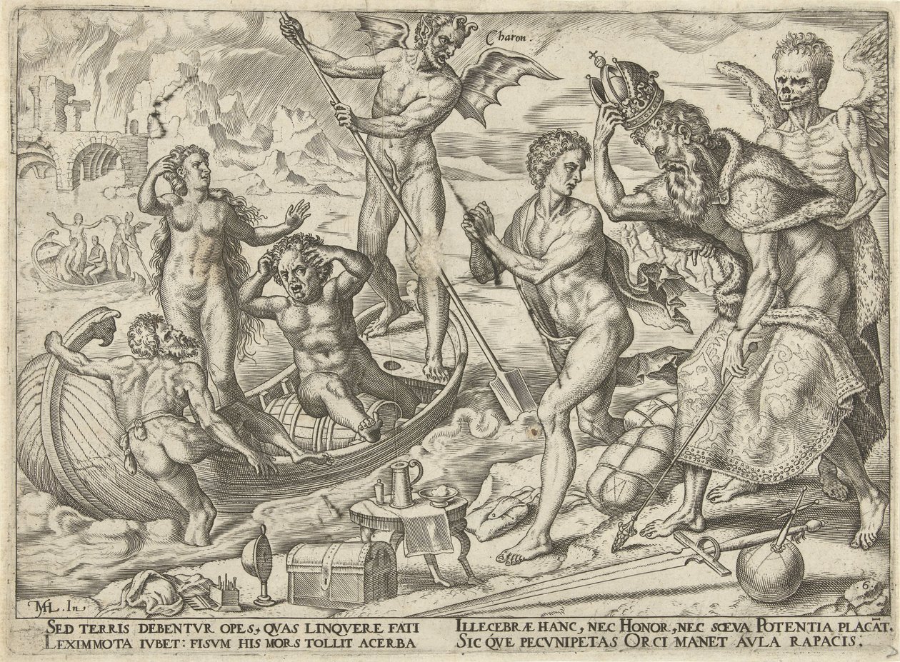La riqueza no tiene valor después de la muerte. La miseria de las riquezas (título de la serie) de Philips Galle