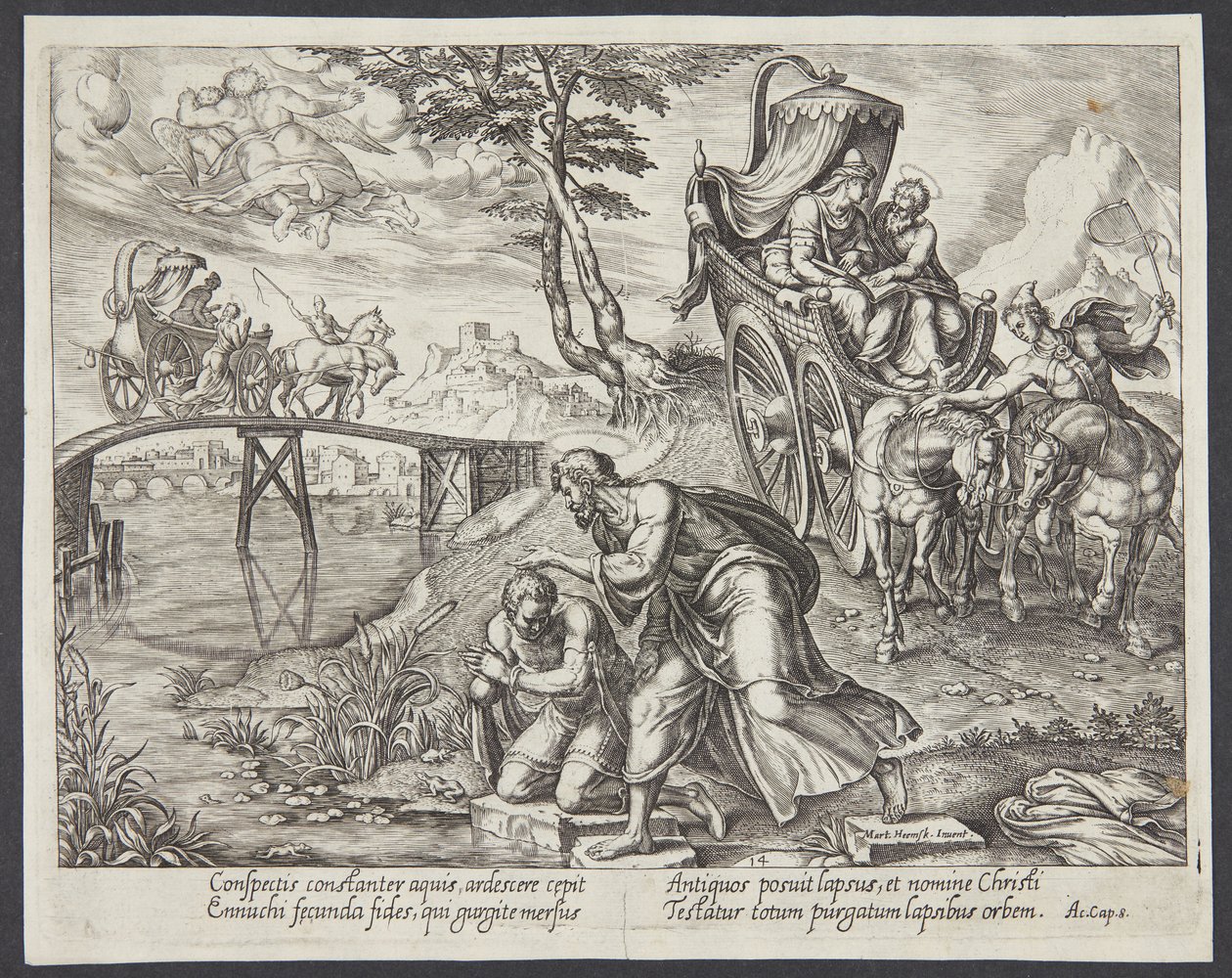 San Felipe bautizando al eunuco de Philips Galle