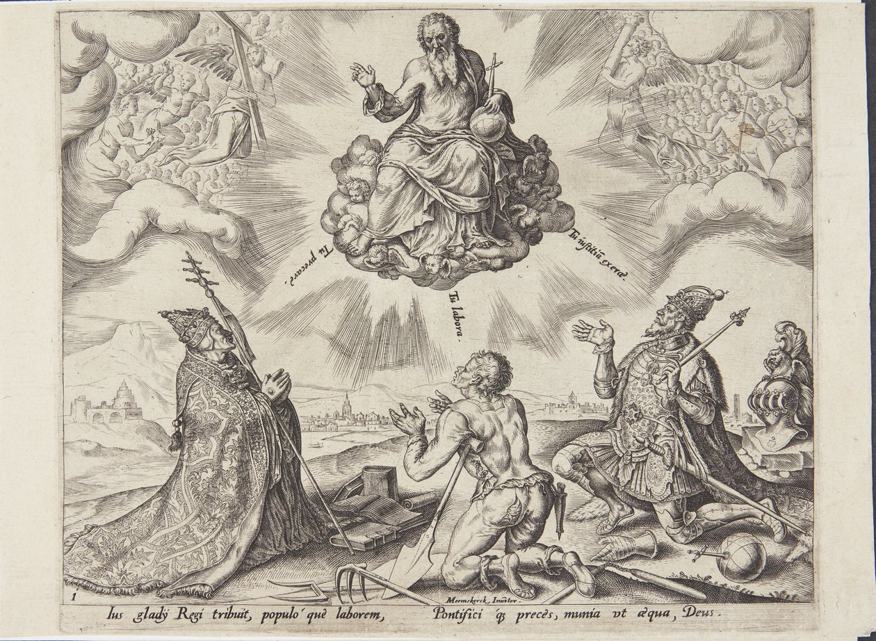El Señor asignando deberes a los tres estados de Philips Galle