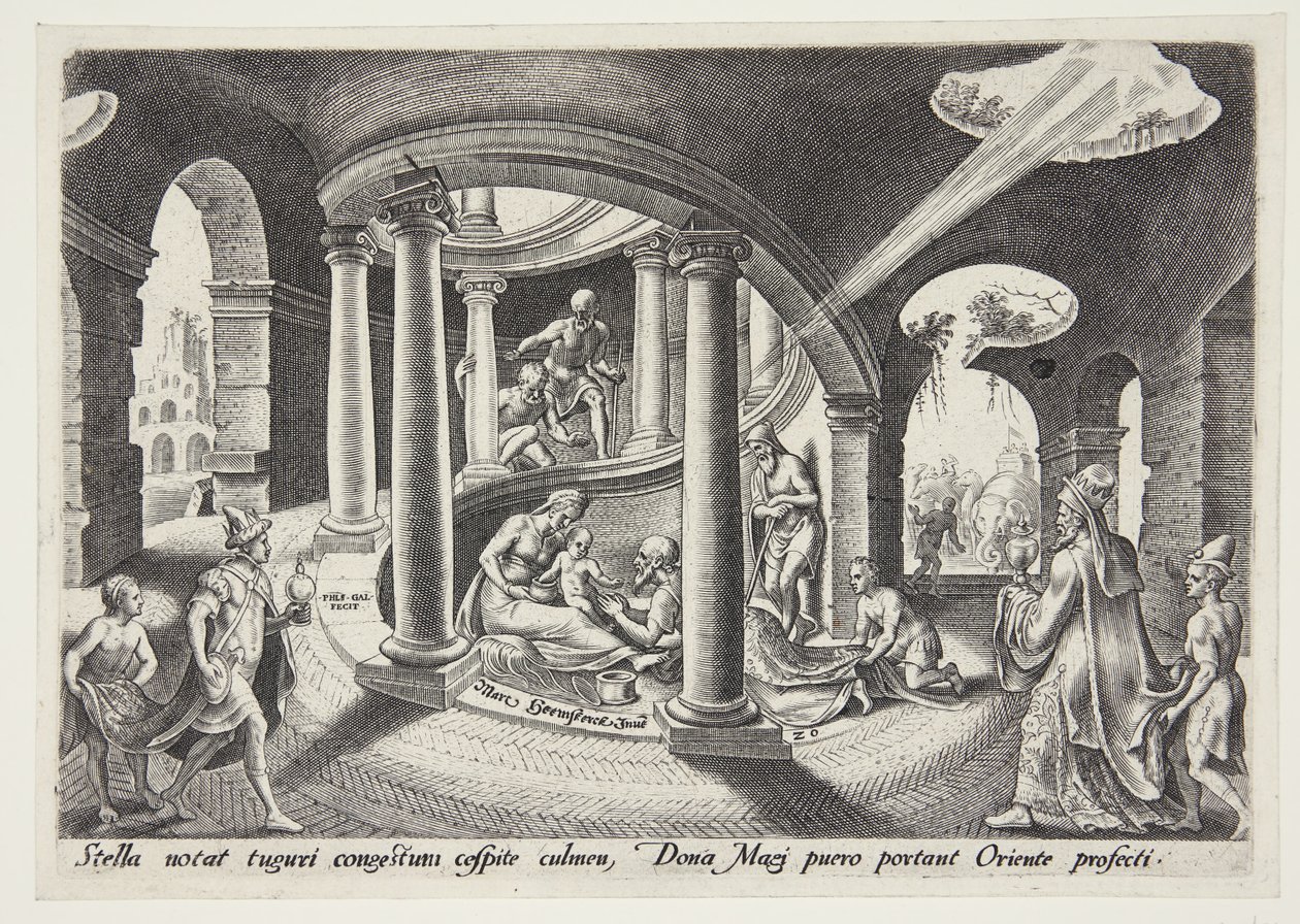 La adoración de los Magos de Philips Galle