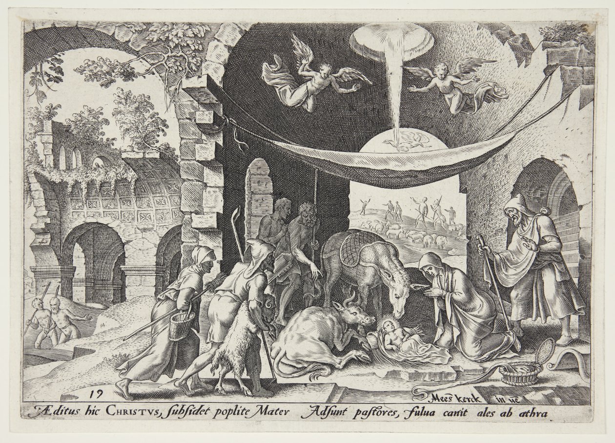 La adoración de los pastores de Philips Galle