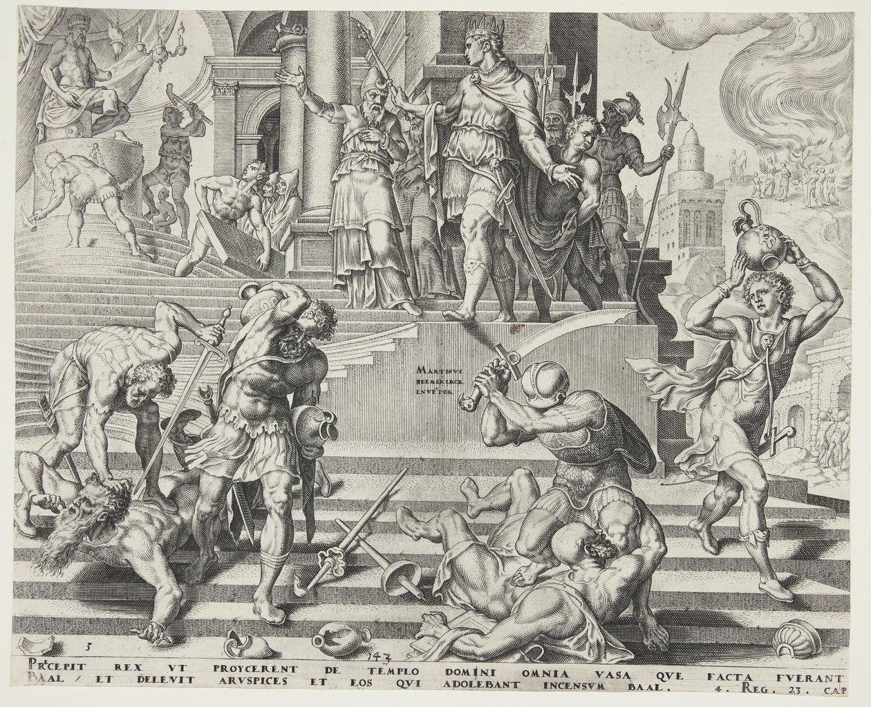 La destrucción del Templo de Baal y la matanza de sus sacerdotes de Philips Galle