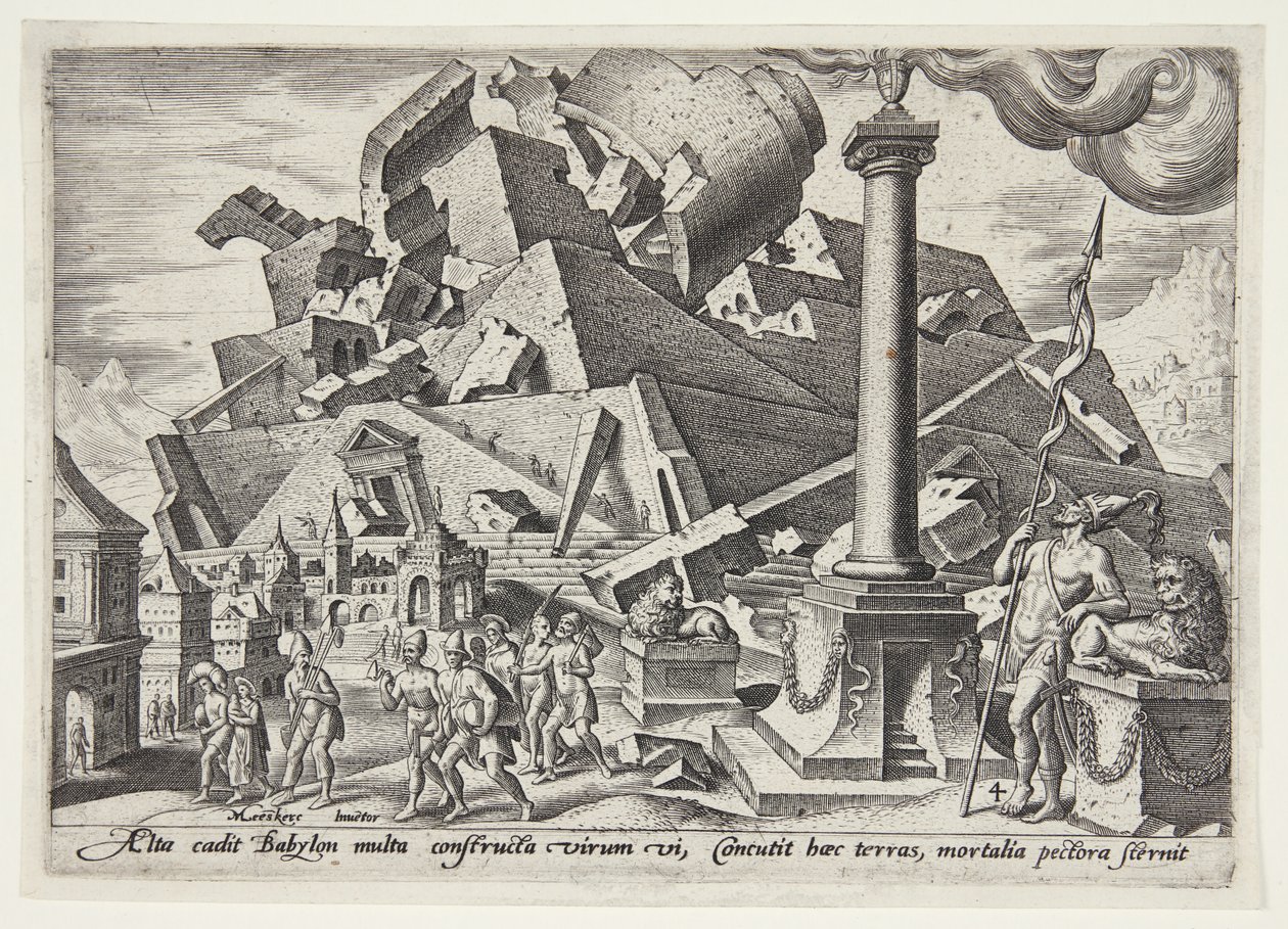 La Destrucción de la Torre de Babel y la Dispersión de los Pueblos de Philips Galle