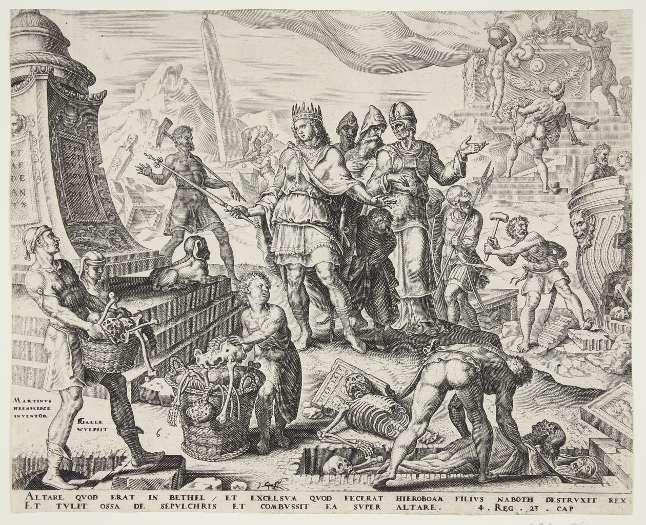La destrucción del altar en Betel y la exhumación de los huesos de los sepulcros de Philips Galle