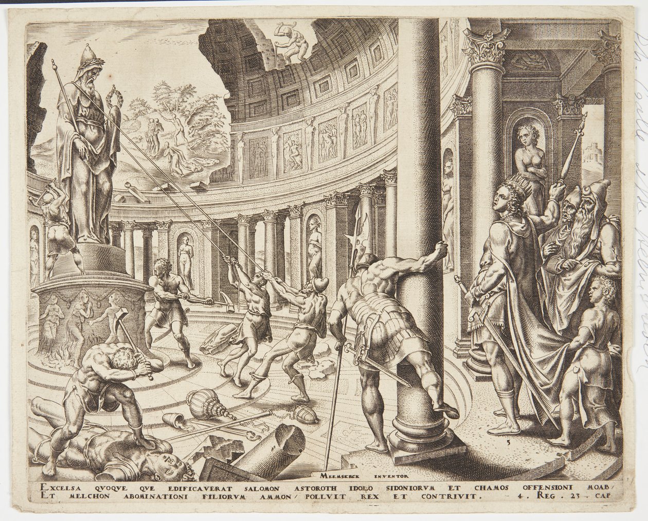 La destrucción del templo de Astarté, Quemos y Milcom de Philips Galle