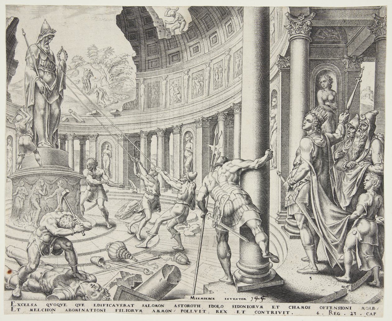 La destrucción del templo de Astarté, Quemos y Milcom de Philips Galle