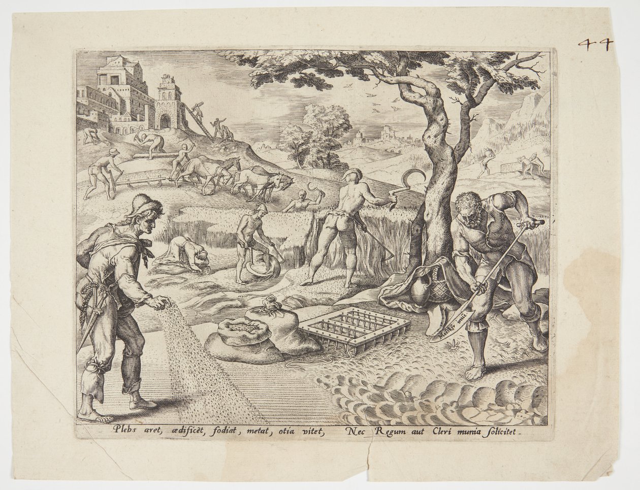 El pueblo trabajando en los campos de Philips Galle