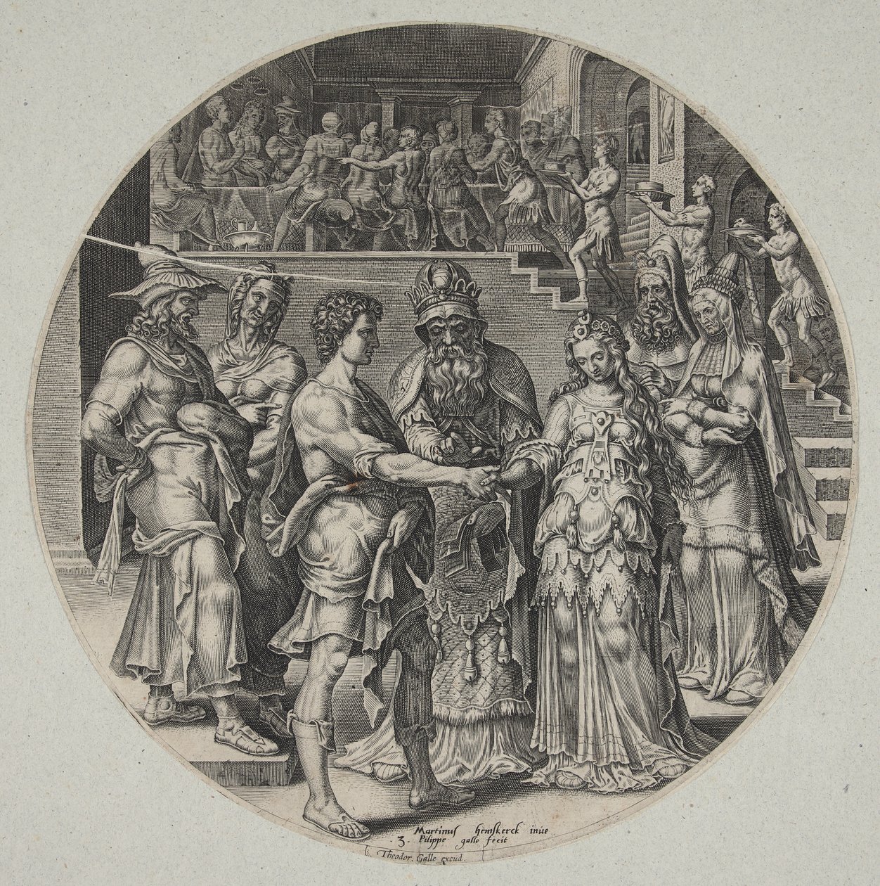 La boda de Sansón y la mujer filistea de Philips Galle