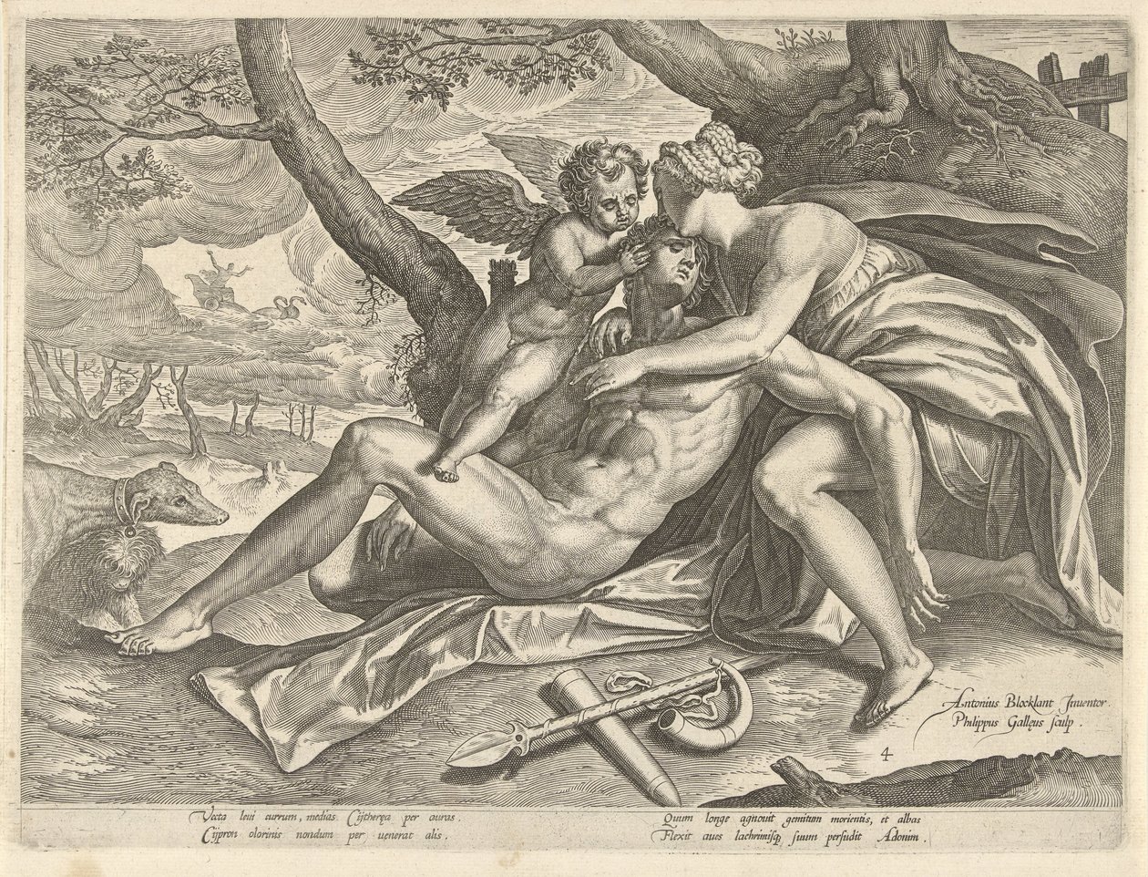 Venus llora la muerte de Adonis
La historia de Adonis (título de la serie) de Philips Galle