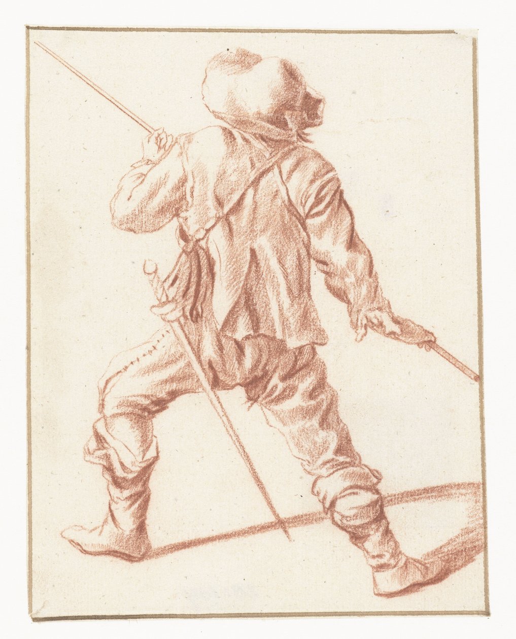 Hombre luchando con una lanza, visto desde atrás de Philips Wouwerman (copy after)