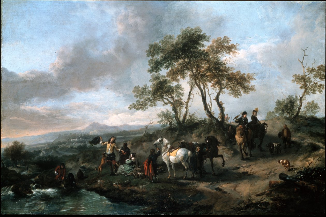 Alto de una partida de caza de Philips Wouwerman