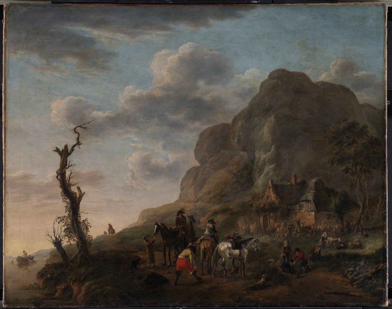 Paisaje con jinetes descansando de Philips Wouwerman