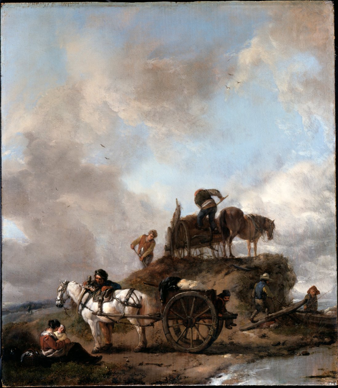 Campesinos en los campos: cosecha de heno de Philips Wouwerman