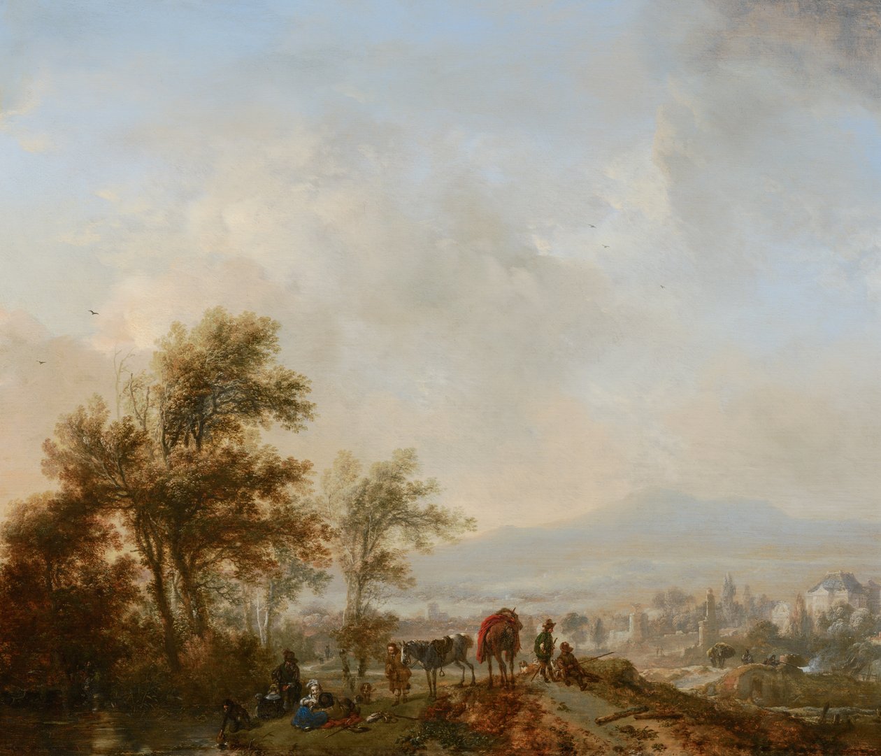 Descanso durante la caza de Philips Wouwerman