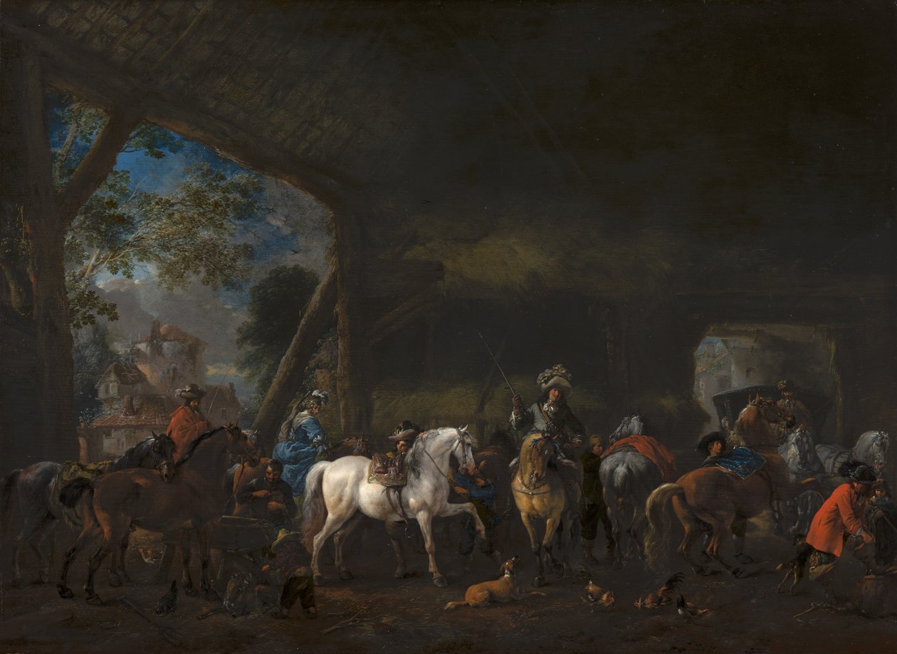La llegada al establo de Philips Wouwerman