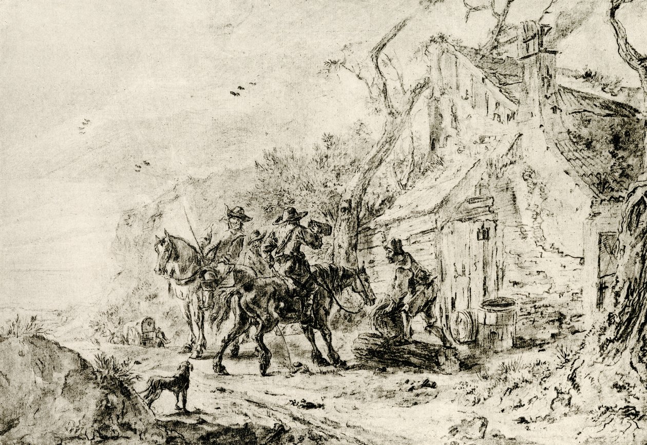 Parada en la taberna de Philips Wouwerman