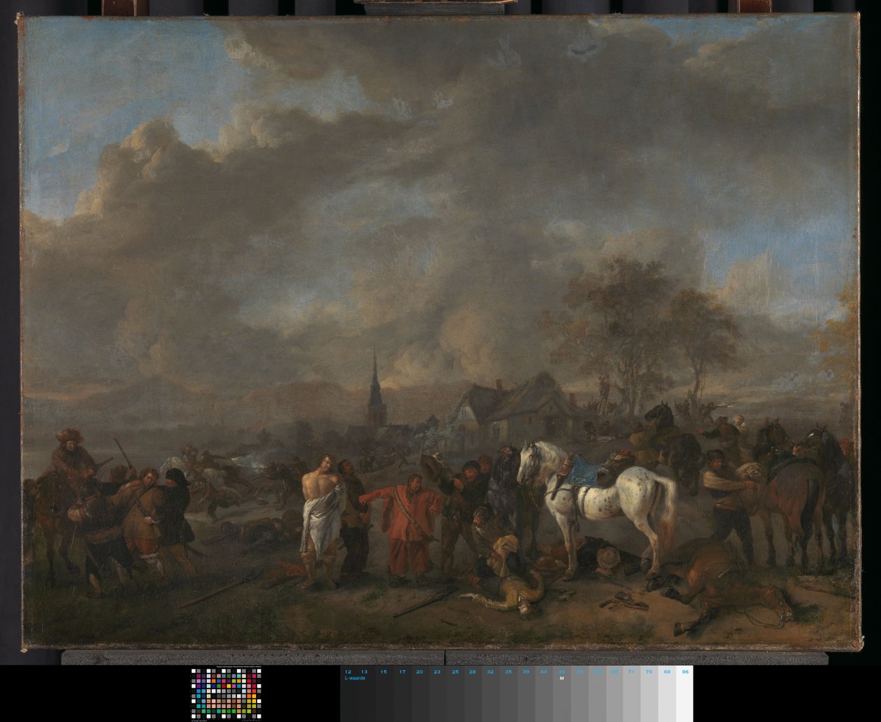 La victoria de los campesinos, c.1665 (óleo sobre lienzo) de Philips Wouwermans or Wouwerman