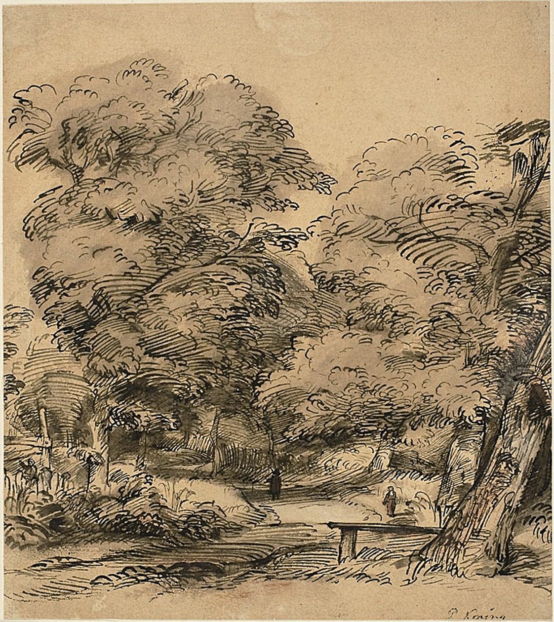 Un camino en el bosque de Philips de Koninck