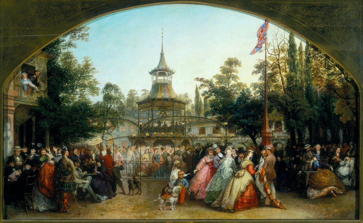 La plataforma de baile en los jardines de Cremorne, 1864 de Phoebus Levin