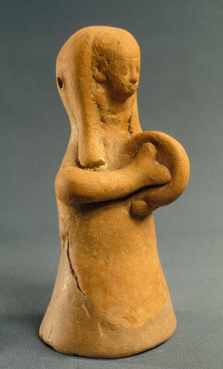 Figurilla de una mujer tocando los platillos (arcilla) de Phoenician