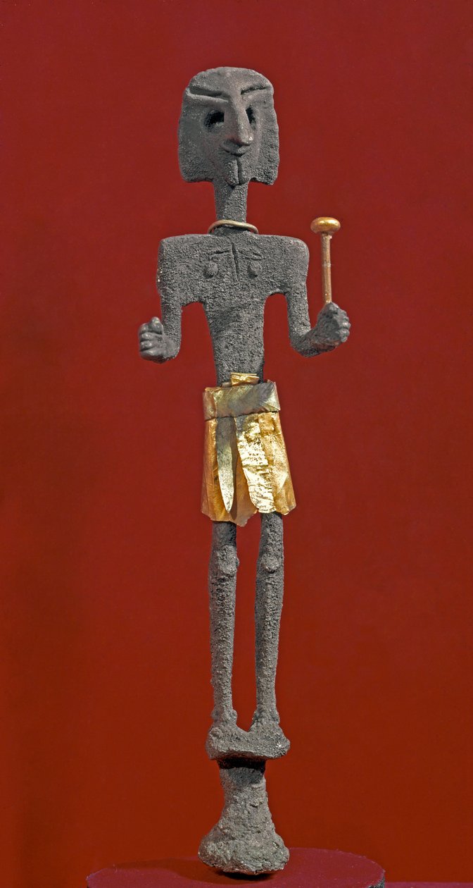 Arte fenicio: estatuilla de divinidad en plata y oro. Siglo XX o XIX a.C. De Ras Shamra (Ugarit) de Phoenician Phoenician