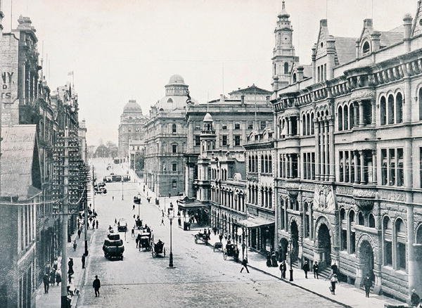 Calle Bridge, Sídney, c.1900, de 