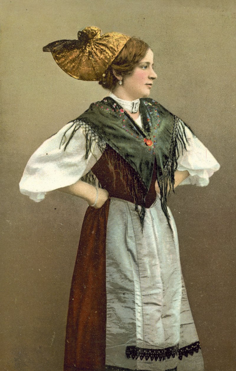Traje popular del Salzkammergut, Austria (foto en color) de Photographer Austrian