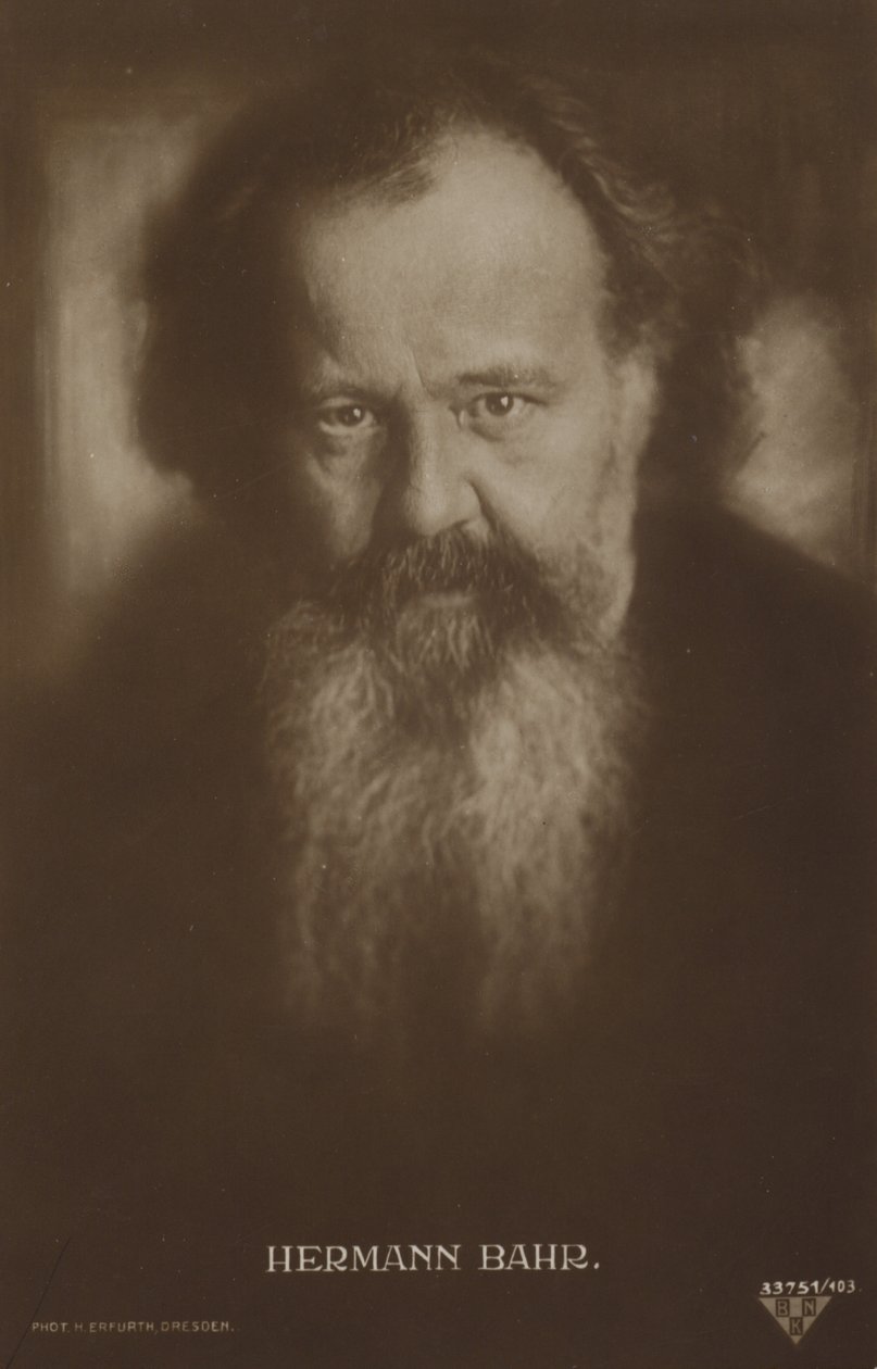 Hermann Bahr (1863-1934), autor y dramaturgo austriaco (foto b/n) de Photographer Austrian