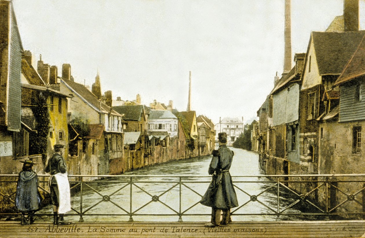 Río Somme y puente de Talence, Abbeville, Francia de Photographer French