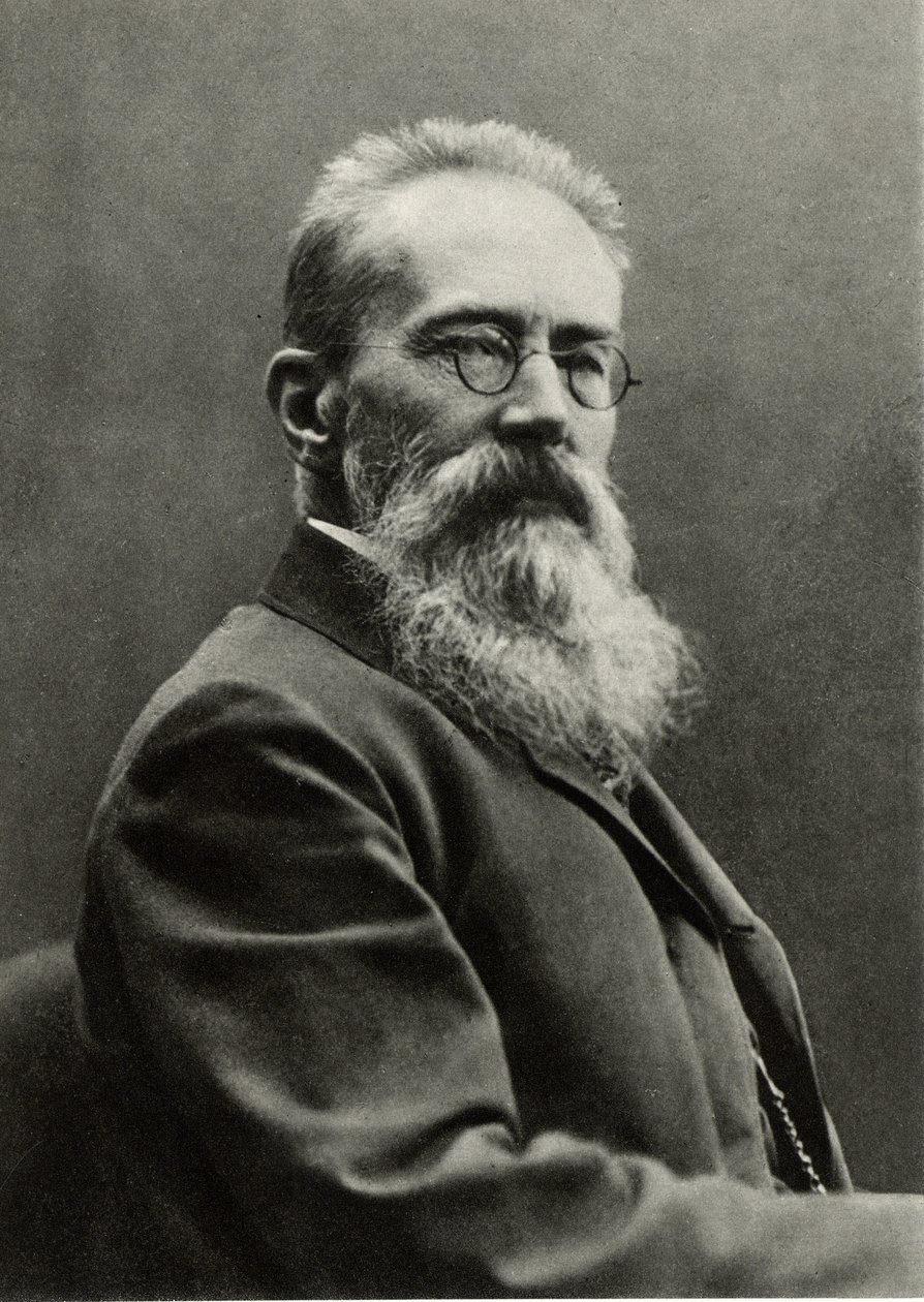 Nikolay Andreievich Rimsky-Korsakov (foto en blanco y negro) de Photographer Russian