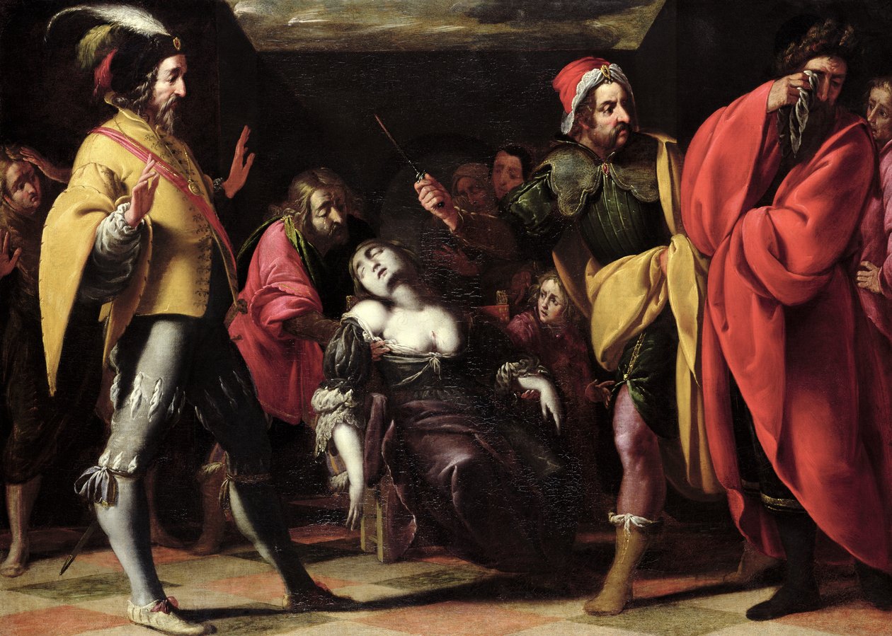 El juramento de Bruto sobre el cuerpo de Lucrecia de Pier Francesco Morazzone