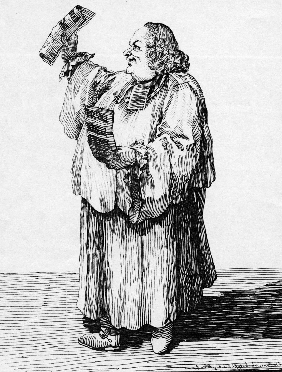 Maestro de la Capilla de San Pedro en el Vaticano, grabado por Mathias Oesterreich, 1751 de Pier Leone Ghezzi