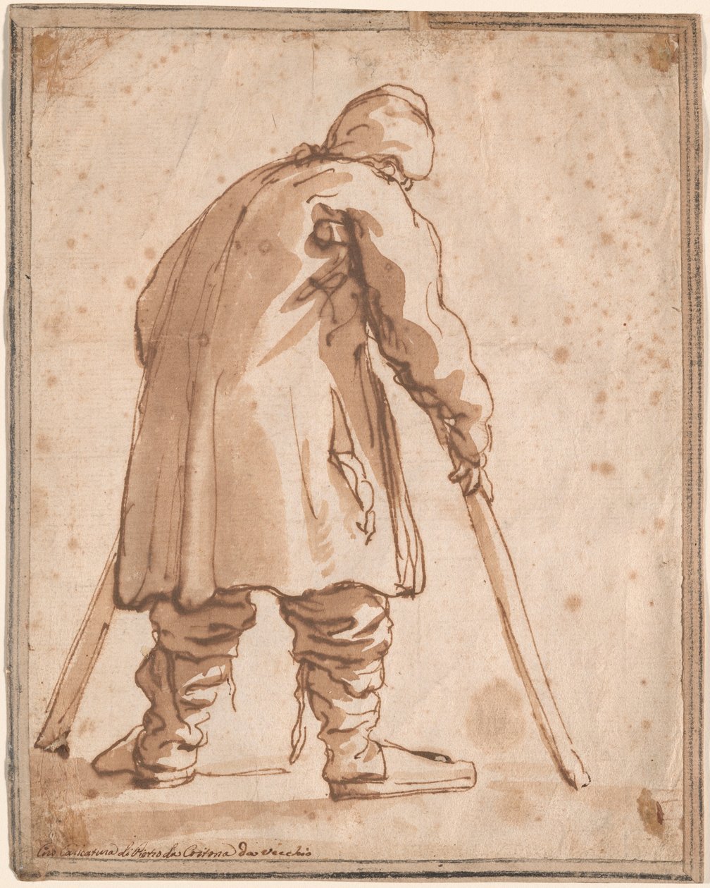 Caricatura de un hombre, dicho ser Pietro da Cortona de Pier Francesco Mola