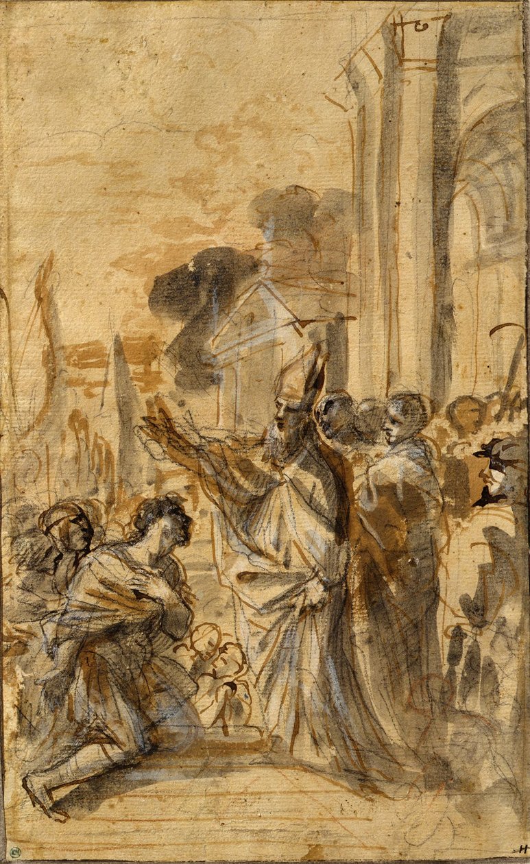 Die Predigt des Hl. Barnabas de Pier Francesco Mola