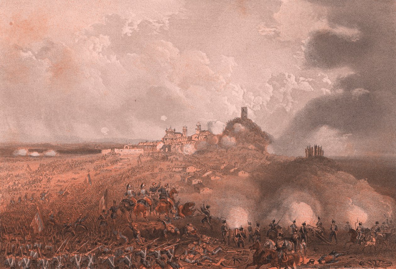 Ataque de los franceses en Solferino, Lombardía de Blaise Nicolas Le Sueur