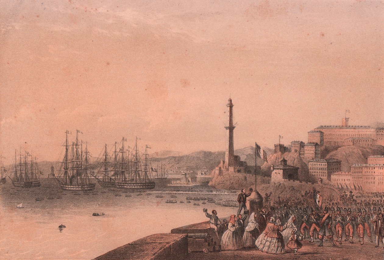 Desembarco de tropas francesas en Génova, Liguria de Blaise Nicolas Le Sueur