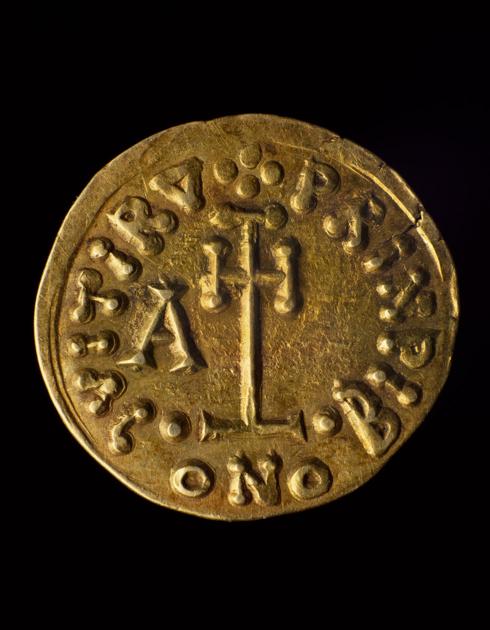 Solidus del príncipe Arechi, reverso, monedas lombardas, siglo VIII de Blaise Nicolas Le Sueur