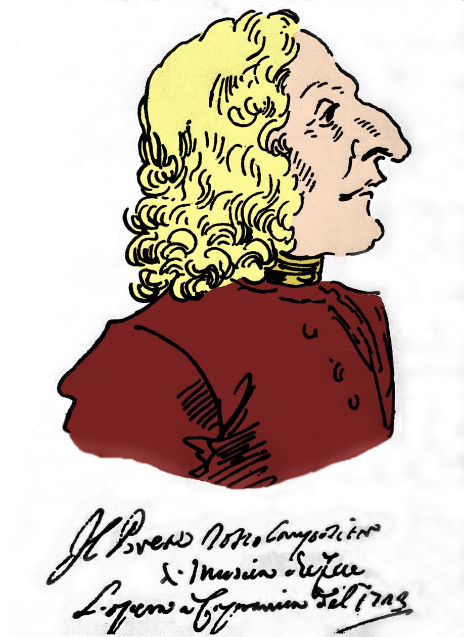 Antonio Vivaldi (1678 - 1741), Caricatura de Pierre Leone Ghezzi (1674 - 1755) de Pier Leone Ghezzi