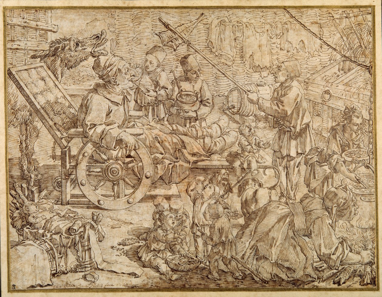 Polcinello inválido con gota de Pier Leone Ghezzi